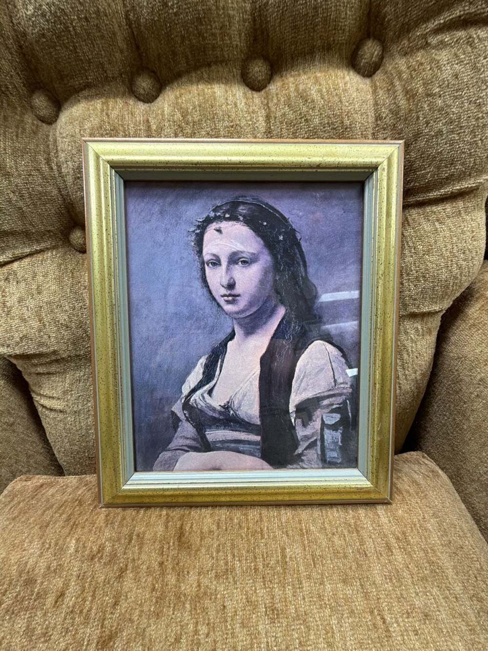 Gallery of Fine Art Jean-Baptiste Camille Corot Woman with a Pearl Framed Print